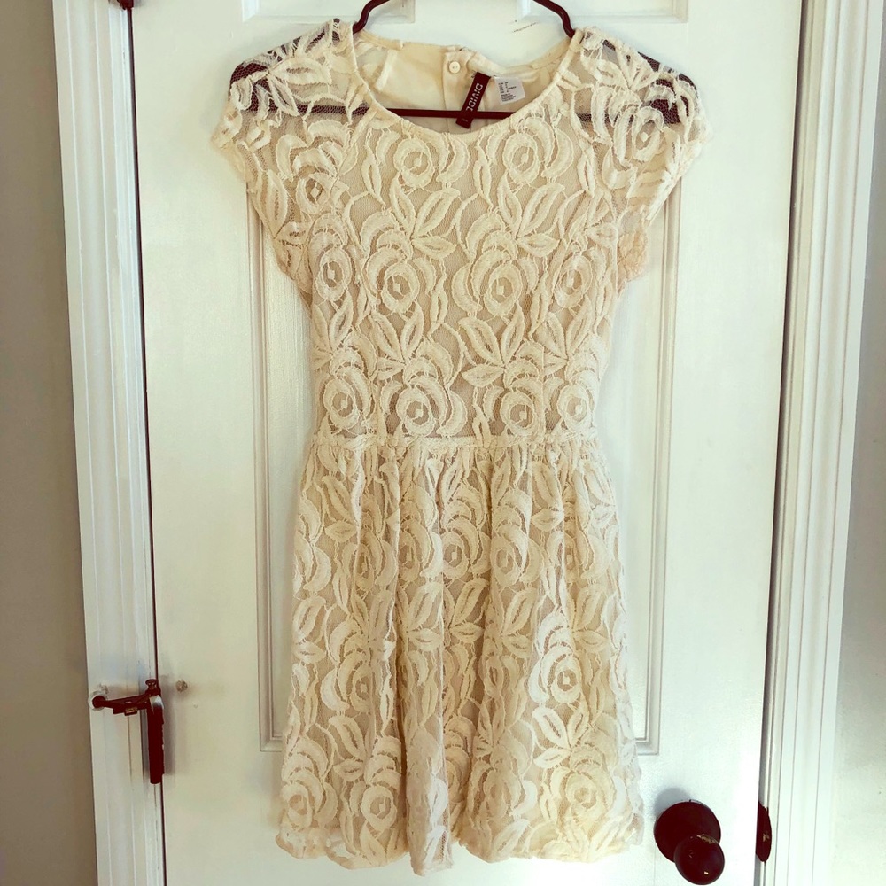 Ivory Lace Dress | Cap Sleeve